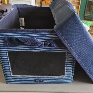 Thirty-One Blue Striped Storage Box